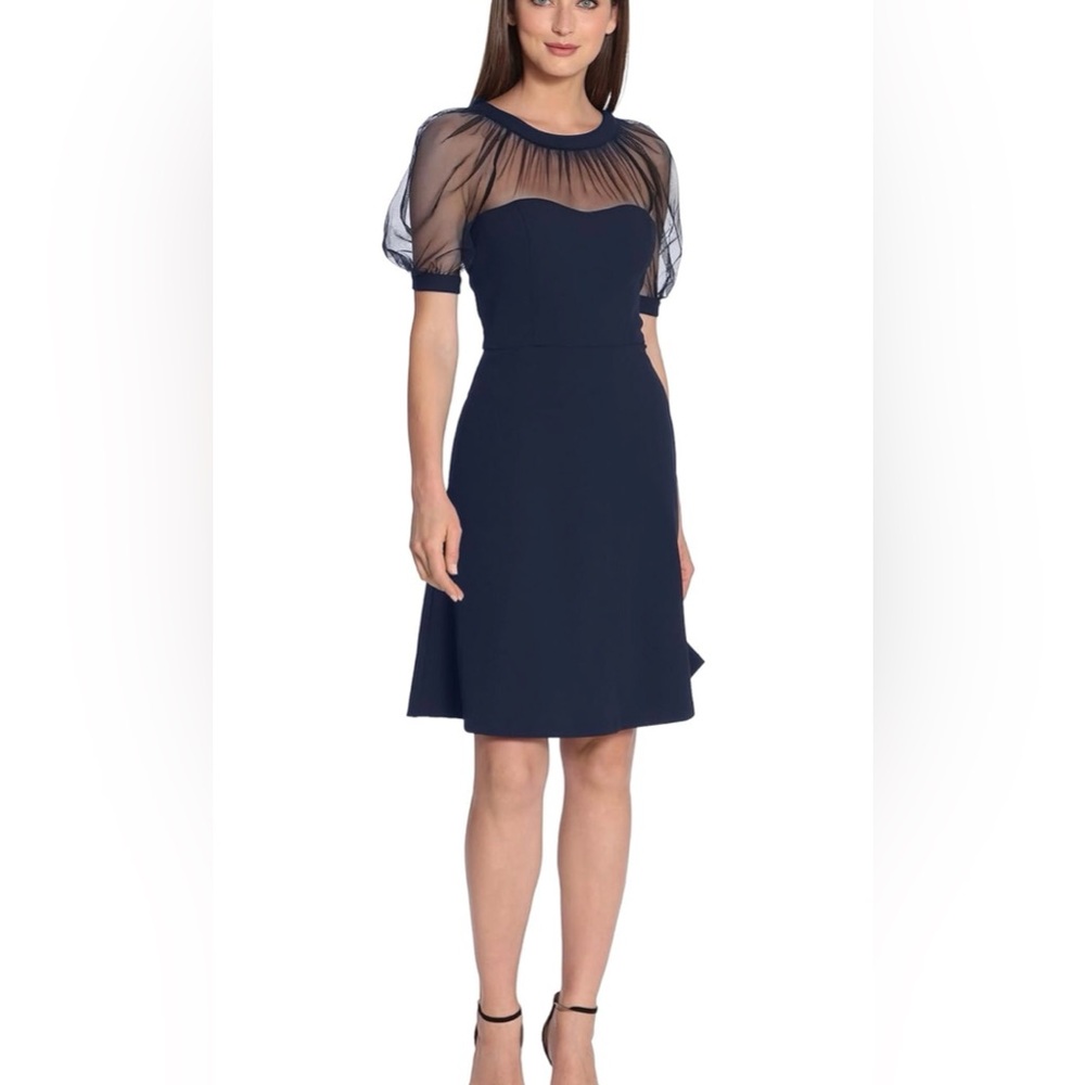 Maggy London Navy Blue Petite Dress; Size 6P